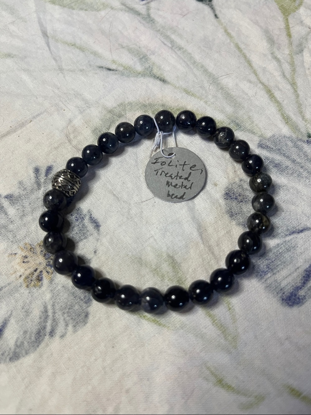 ✨ Fluorite & Treated Metal Beaded Bracelet - Elegant Style! ✨